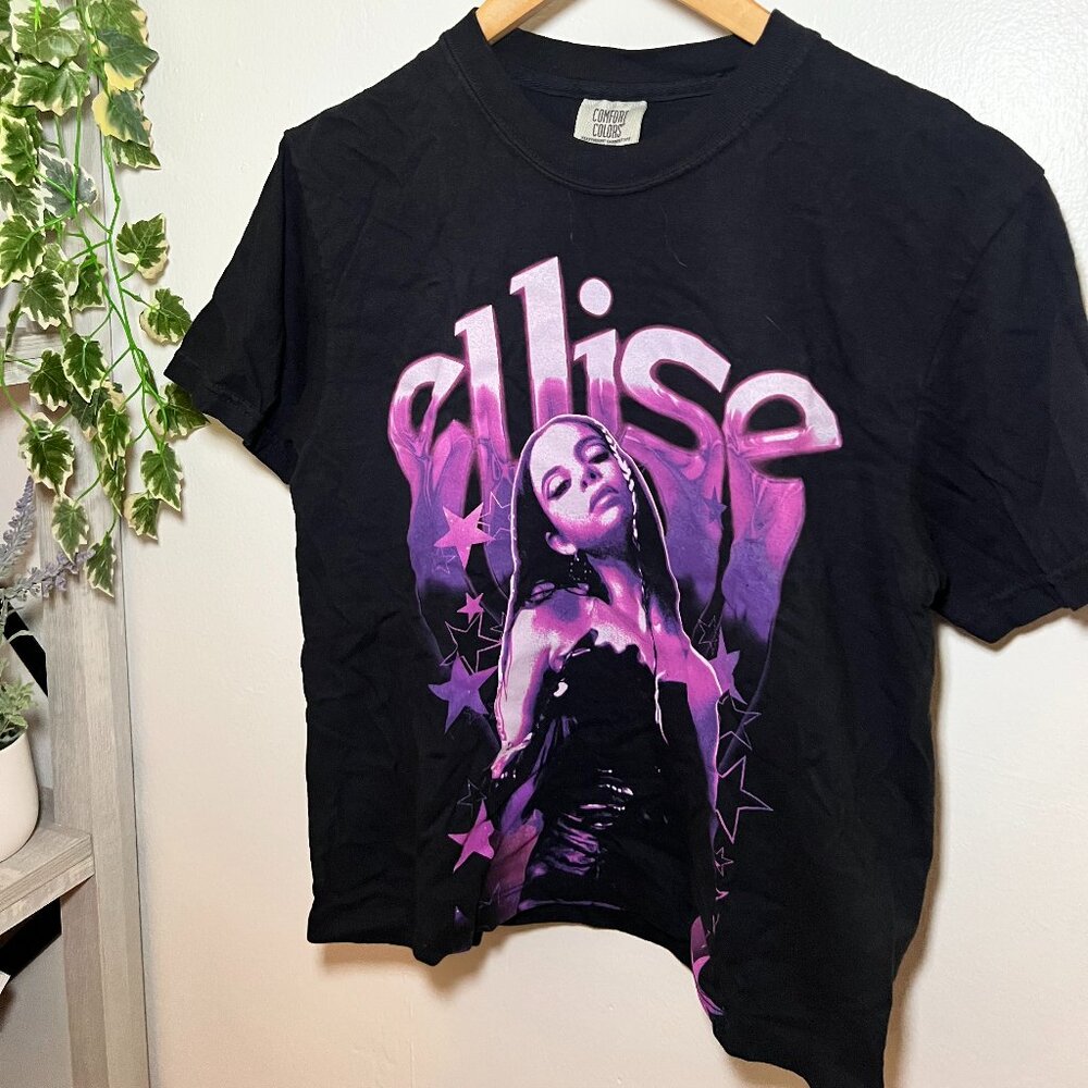 Ellise Purple Graphic Tee Comfort Colors Heavyweight Black Size Small
